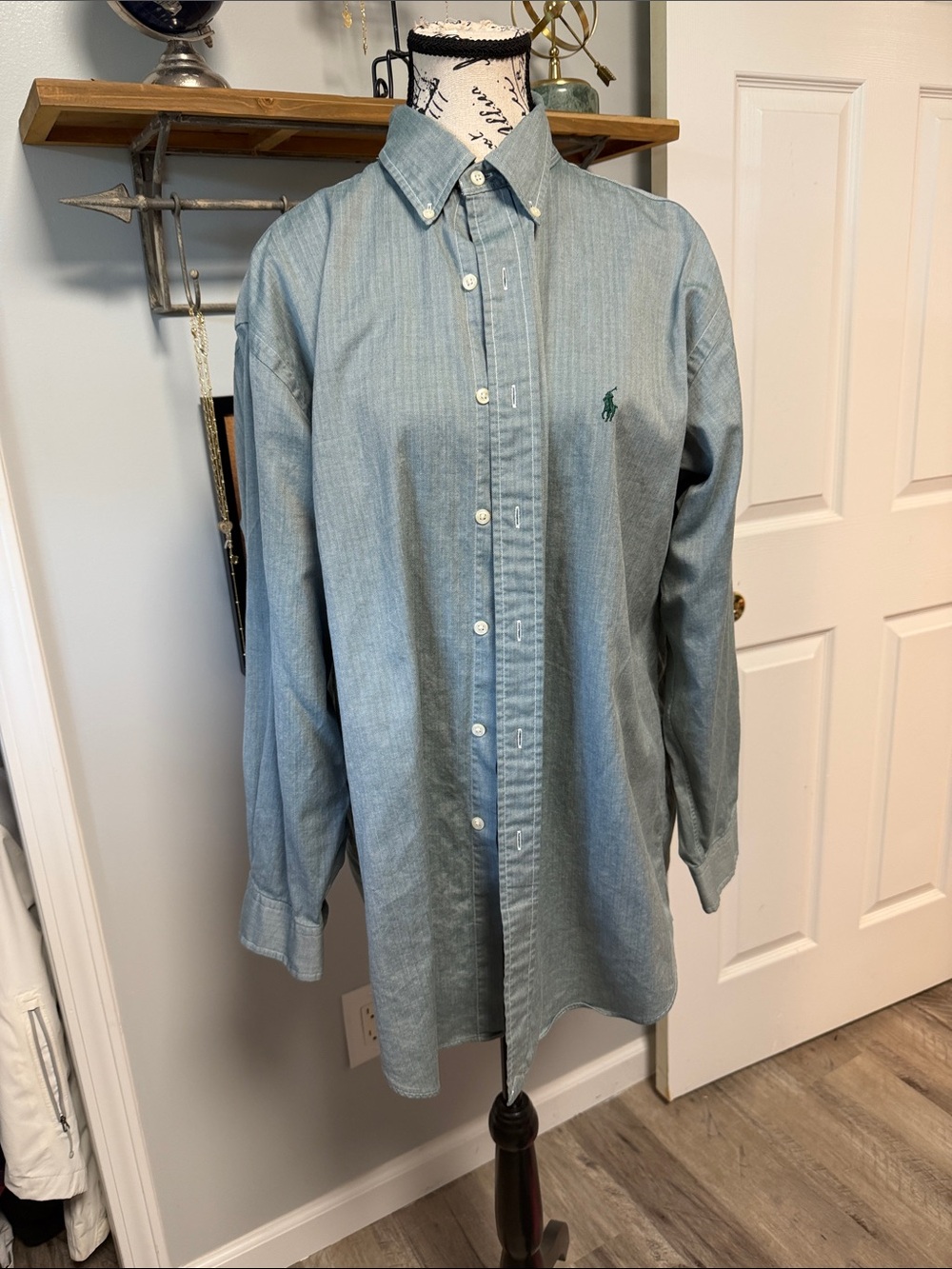 Polo by Ralph Lauren Faded Green Button-Down Oxford Shirt